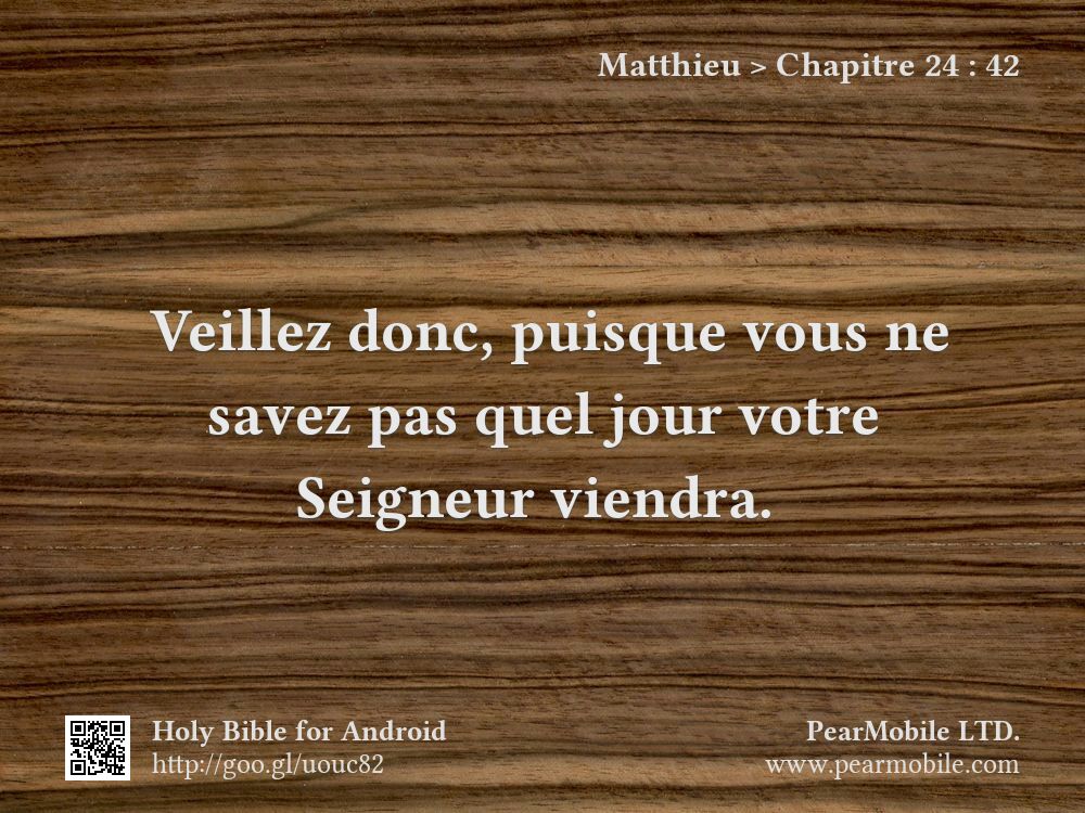 Matthieu, Chapitre 24:42